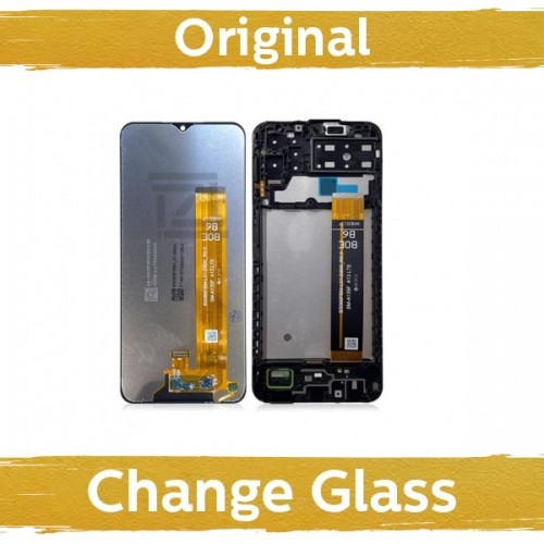 Ekranas skirtas Samsung A135 A13 4G juodas su rėmeliu (Atnaujintas: China)