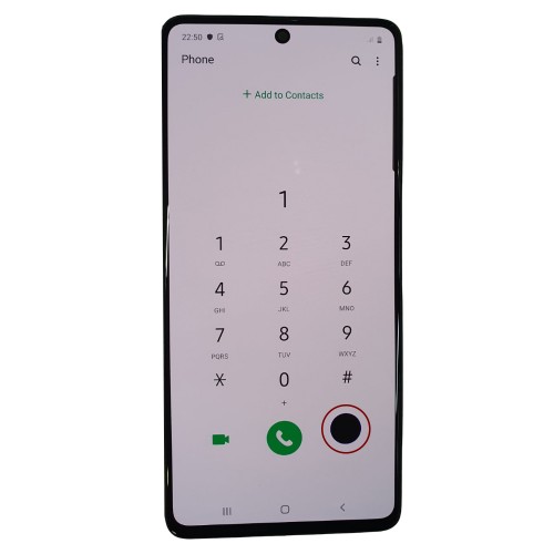 LCD ekranas Samsung A715 A71, juodas (atnaujintas: Telemax) (su defektais 26)