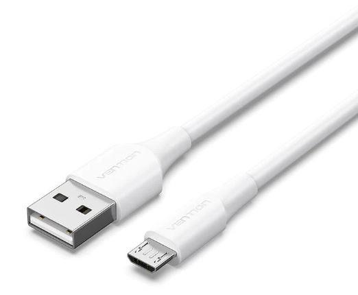 Laidas USB 2.0 į Micro-B 1m baltas Vention