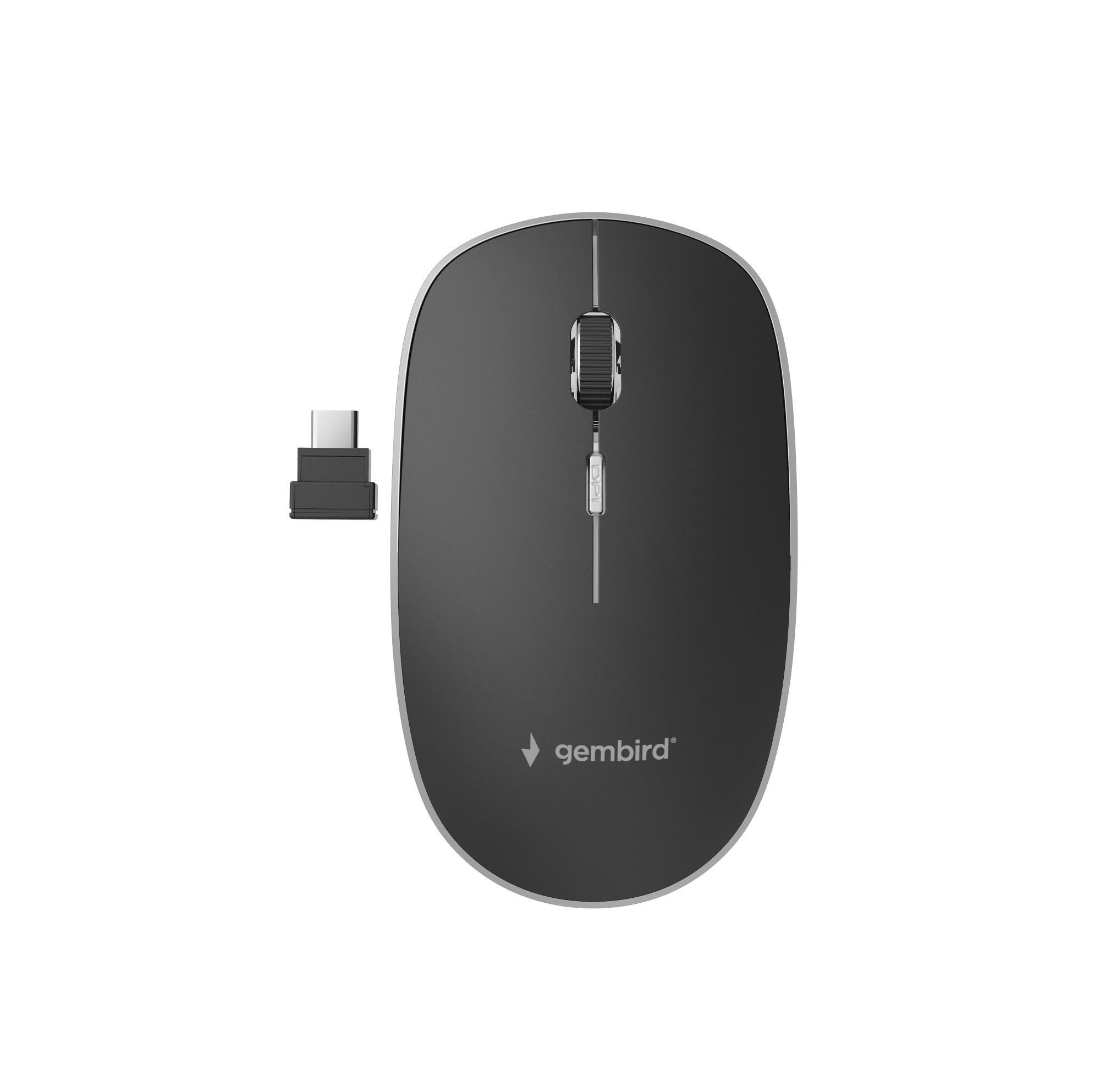 Pelė USB-C Optinis WRL JUODAS/Tylus MUSW-4BSC-01 GEMBIRD