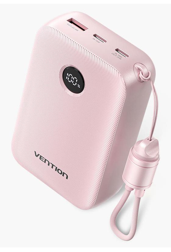 Vention išorinė baterija 20000mAh, 22.5W, rožinė