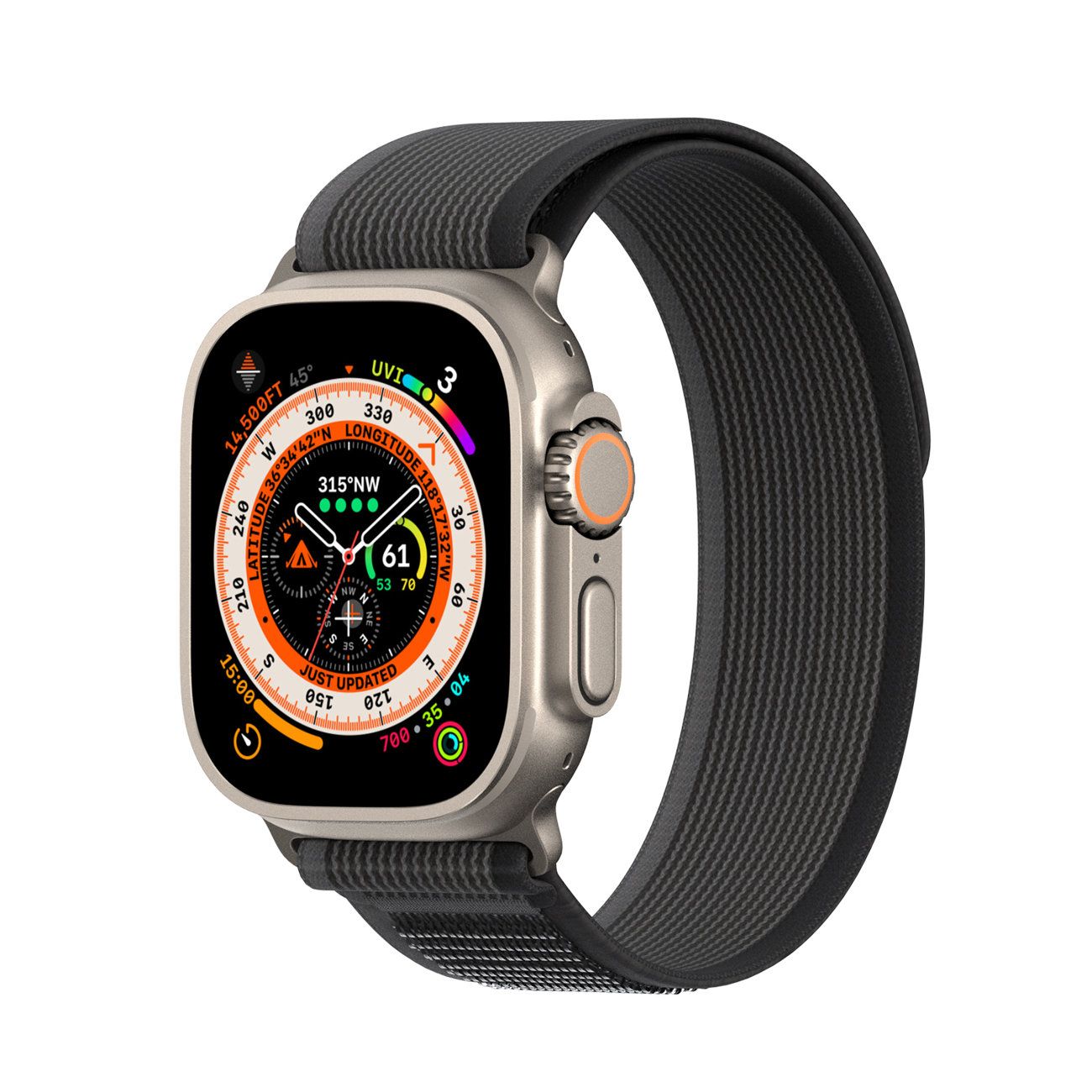 DUX DUCIS dirželis YJ nailoninis Apple Watch 42 / 44 / 45 / 49 mm juodas pilkas