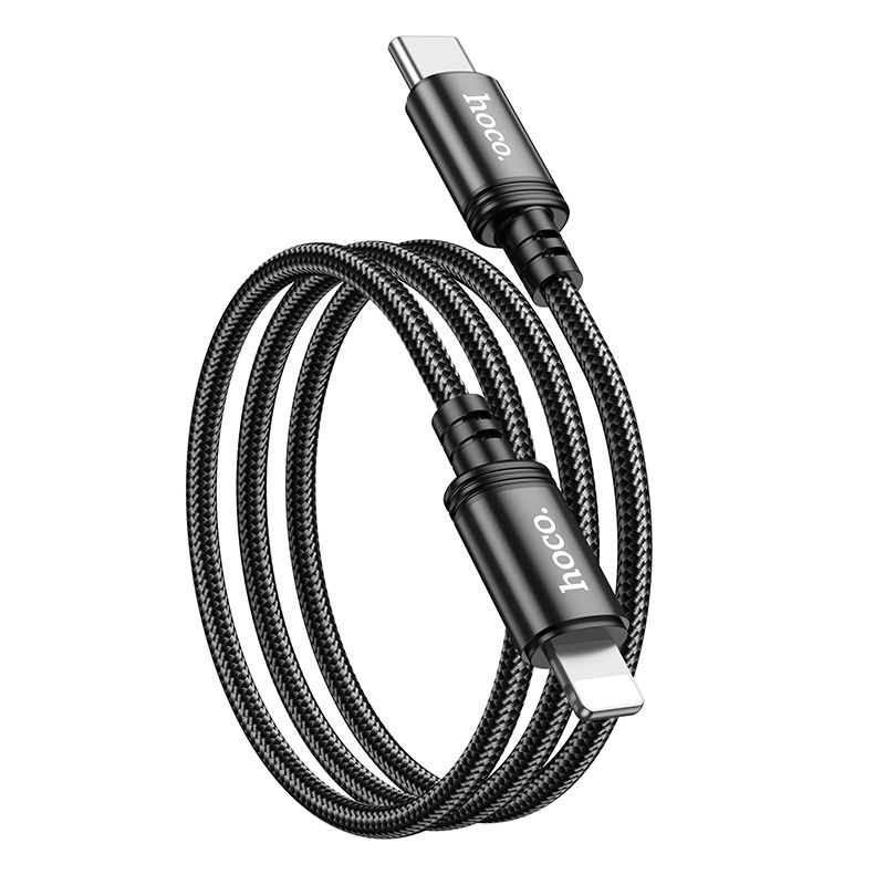 Kabelis USB C į Lightning Hoco PD 20W 1 m X89 juodas