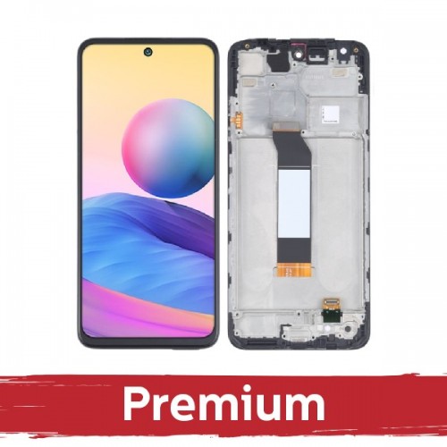 Ekranas skirtas Xiaomi Redmi Note 10 5G / Note 10T 5G / Poco M3 Pro 5G juodas su rėmeliu OEM