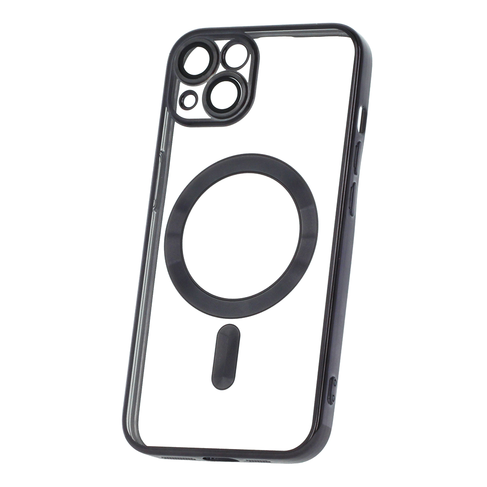 Spalvotas chromuotas Magnetinis dėklas iPhone 11 juodas