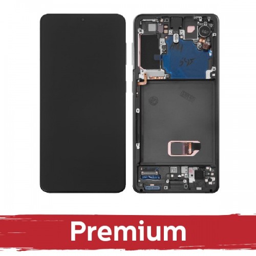 Ekranas skirtas Samsung G991 S21 su rėmeliu / Phantom Gray / OEM