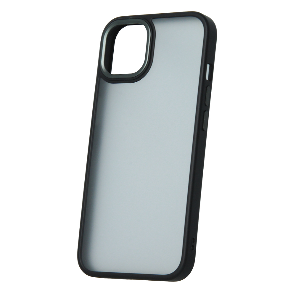 Satininis matinis dėklas iPhone 15 Plus 6,7" juodas