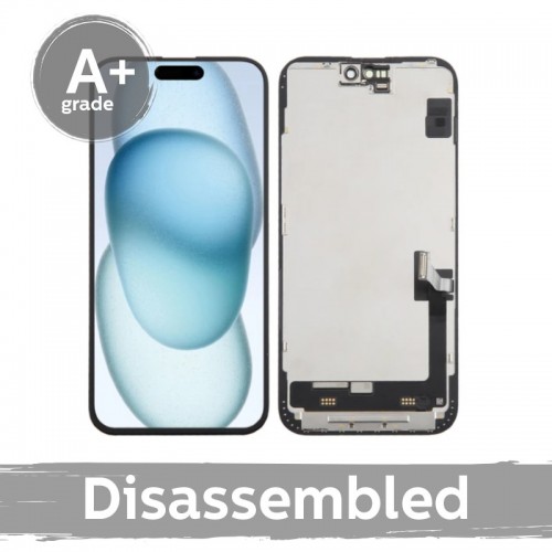 Ekranas skirtas iPhone 15 juodas / 100% Genuine Official / (+ Proximity Sensor Flex)