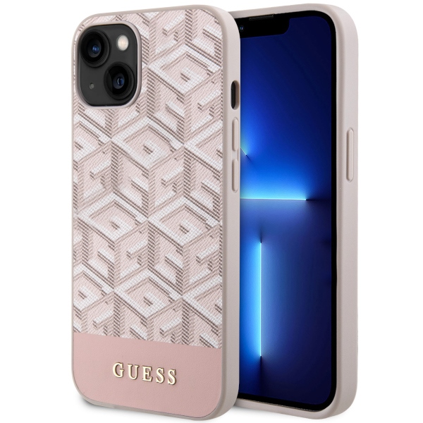 Guess GUHMP14SHGCFSEP iPhone 14 6.1" rožinė/rožinė kietas dėklas GCube Stripes MagSafe