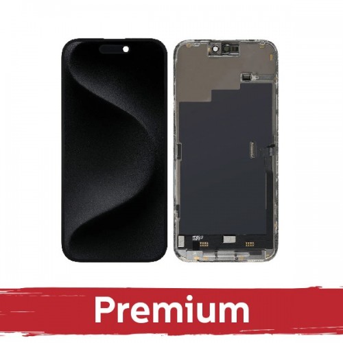 Ekranas skirtas iPhone 15 Pro juodas (INCELL / Premium) /*Removable IC*/