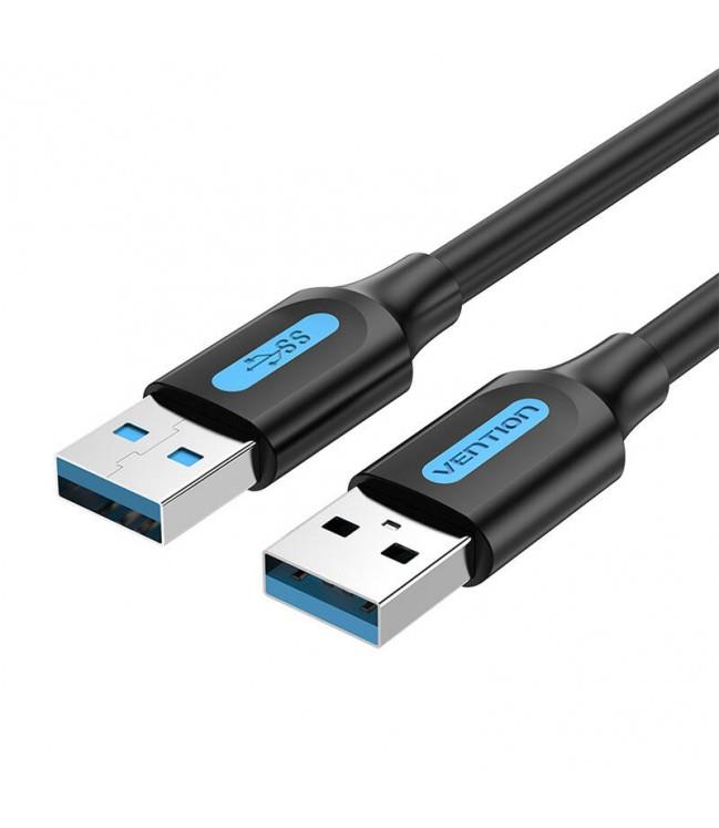 USB 3.0 laidas vyras-vyras 1.5m juodas Vention