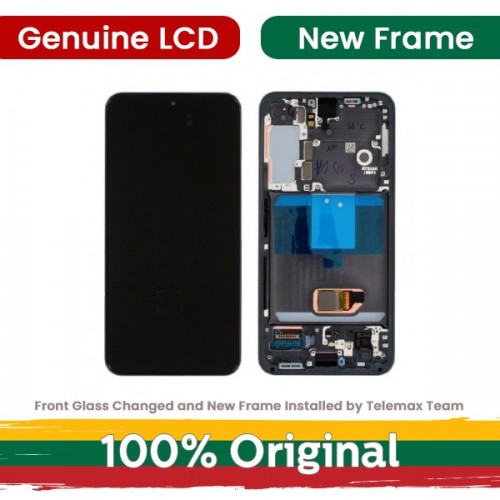 LCD ekranas Samsung S901 S22 su rėmeliu, baltas (atnaujintas: Telemax)