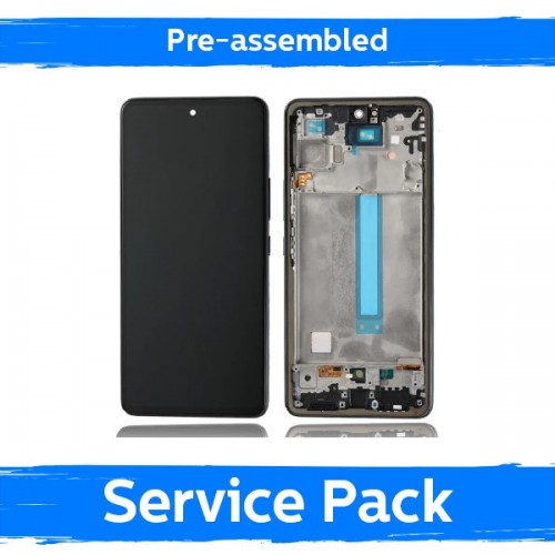 Ekranas skirtas Samsung A536 A53 5G su rėmeliu / Blue / (Pre-assembled Service Pack)