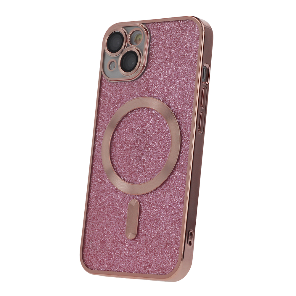 Blizgus chromuotas Mag dėklas iPhone 13 6,1" rožinė
