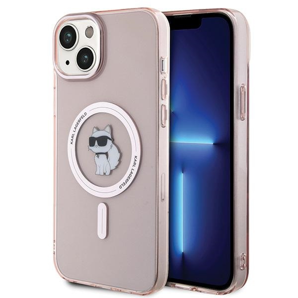 Dėklas telefonui Karl Lagerfeld IML Choupette Magnetinis MagSafe iPhone 15 Plus - rožinis (m)