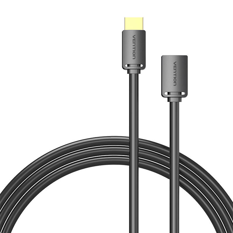 HDMI 2.0 vyriškos ir HDMI 2.0 moteriškos lyties prailginimo kabelis Vention AHCBH 2 m, 4K 60 Hz, (juodas)