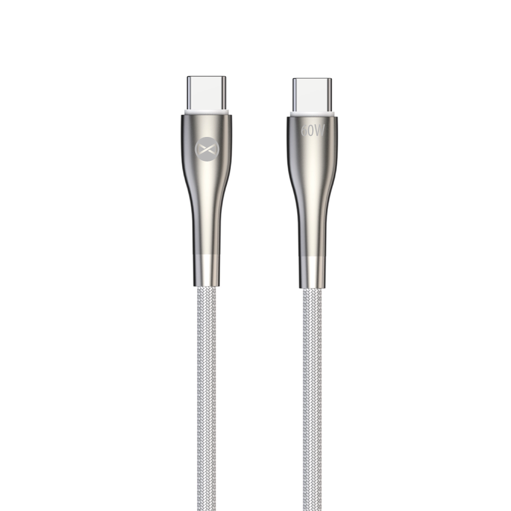 "Forever Sleek" kabelis USB-C - USB-C 1,0 m 60W baltas