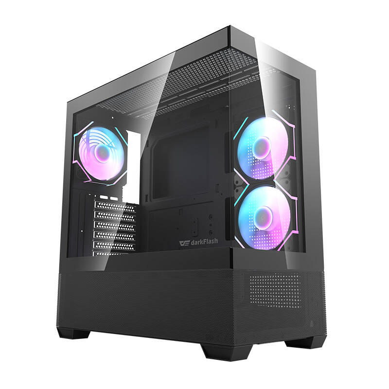 Darkflash DS900 AIR kompiuterio korpusas (juodas) su 6 ARGB ventiliatoriais