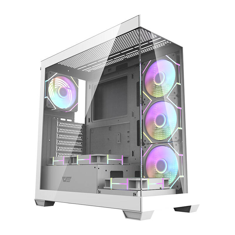 Kompiuterio korpusas Darkflash DS900 (baltas) su 7 ARGB ventiliatoriais