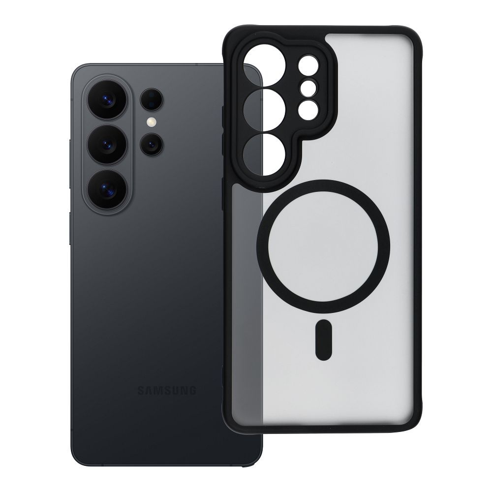 FULL MATTE MAG COVER dėklas telefonui suderinamas su MagSafe Samsung S26 Ultra juoda