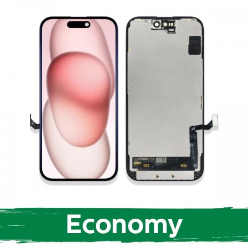 Ekranas skirtas iPhone 15 juodas (INCELL / Economy) /*Removable IC*/