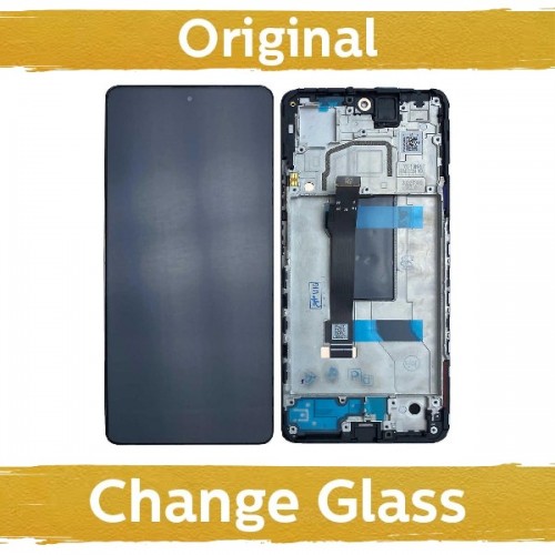 Ekranas skirtas Xiaomi Redmi Note 12 Pro 5G / Poco X5 Pro 5G juodas su rėmeliu (Atnaujintas: China)