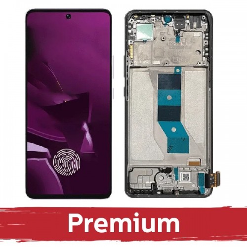 Ekranas skirtas Xiaomi Redmi Note 14 5G su rėmeliu / Midnight Black / OEM