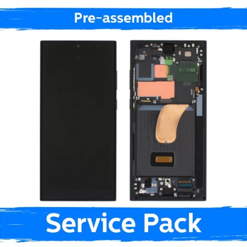 Ekranas skirtas Samsung S918 S23 Ultra su rėmeliu / Lavender / (Pre-assembled Service Pack)