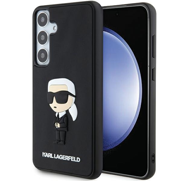 Karl Lagerfeld 3D Guminis Ikonik dėklas telefonui Samsung Galaxy S24+ - juodas