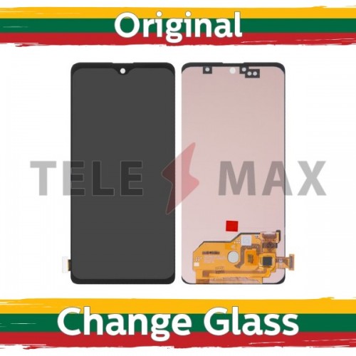 LCD ekranas Samsung A515 A51, juodas (atnaujintas: Telemax) (be rėmelio)