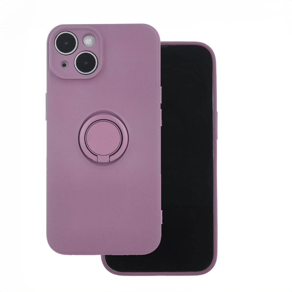 Dėklas telefonui su piršto laikikliu iPhone 15 Pro 6,1" šviesiai violetinės spalvos