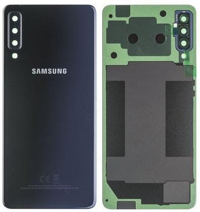 Galinis dangtelis Samsung A750 A7 2018 juodas originalus (naudotas, Grade C)
