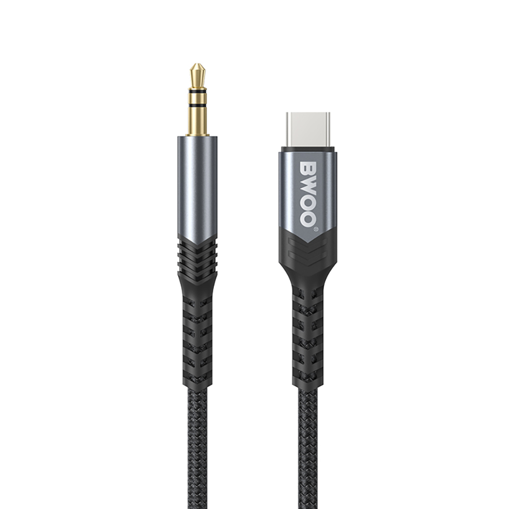 BWOO Kabelis AUX 3.5mm - USB-C BO-AUX066 juodas