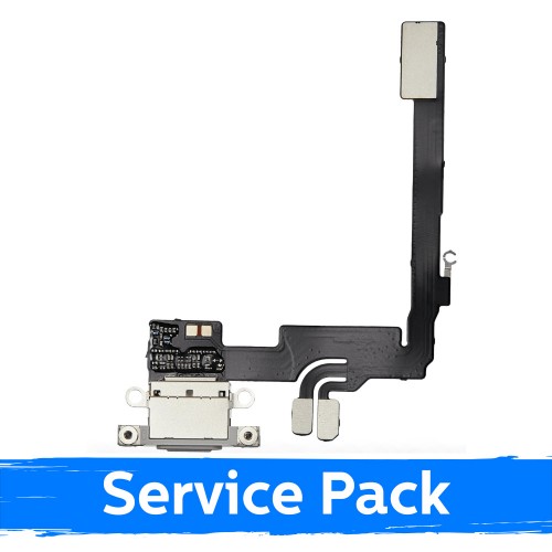 Krovimo lizdas skirtas Apple iPhone 16 Pro su lanksčiąja jungtimi / White Titanium / (Service Pack)