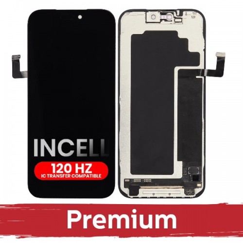 LCD ekranas suderinamas su iPhone 17 Pro Max juodas (120Hz / INCELL / Premium) nuimamas IC