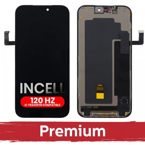 LCD ekranas suderinamas su iPhone 17 Pro juodas (120Hz / INCELL / Premium) nuimamas IC