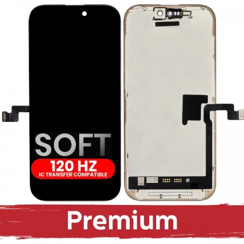 LCD ekranas suderinamas su iPhone 16 Pro juodas (SOFT OLED / Stable 120Hz / Premium) savo diagnostika