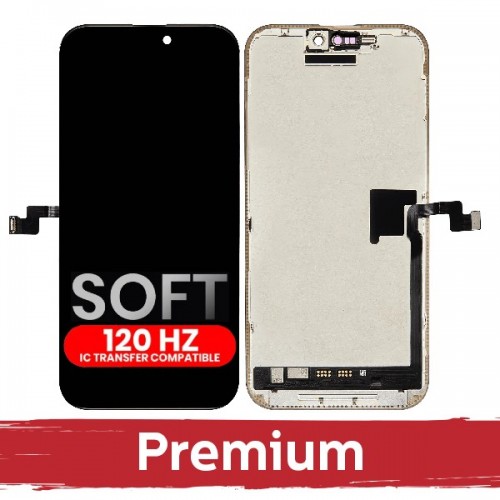 LCD ekranas suderinamas su iPhone 16 Pro Max juodas (SOFT OLED / Stable 120Hz / Premium) nuimamas IC