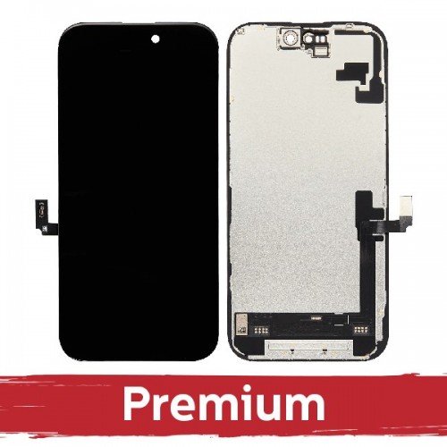 LCD ekranas suderinamas su iPhone 16 juodas (SOFT OLED / Stable / Premium) nuimamas IC
