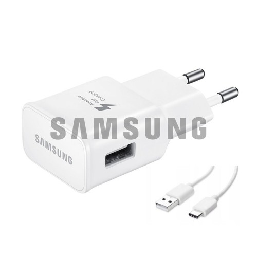 Įkroviklis Samsung TA200NWE baltas 15W (su pakuote) + Type-C laidas (100% originalus)