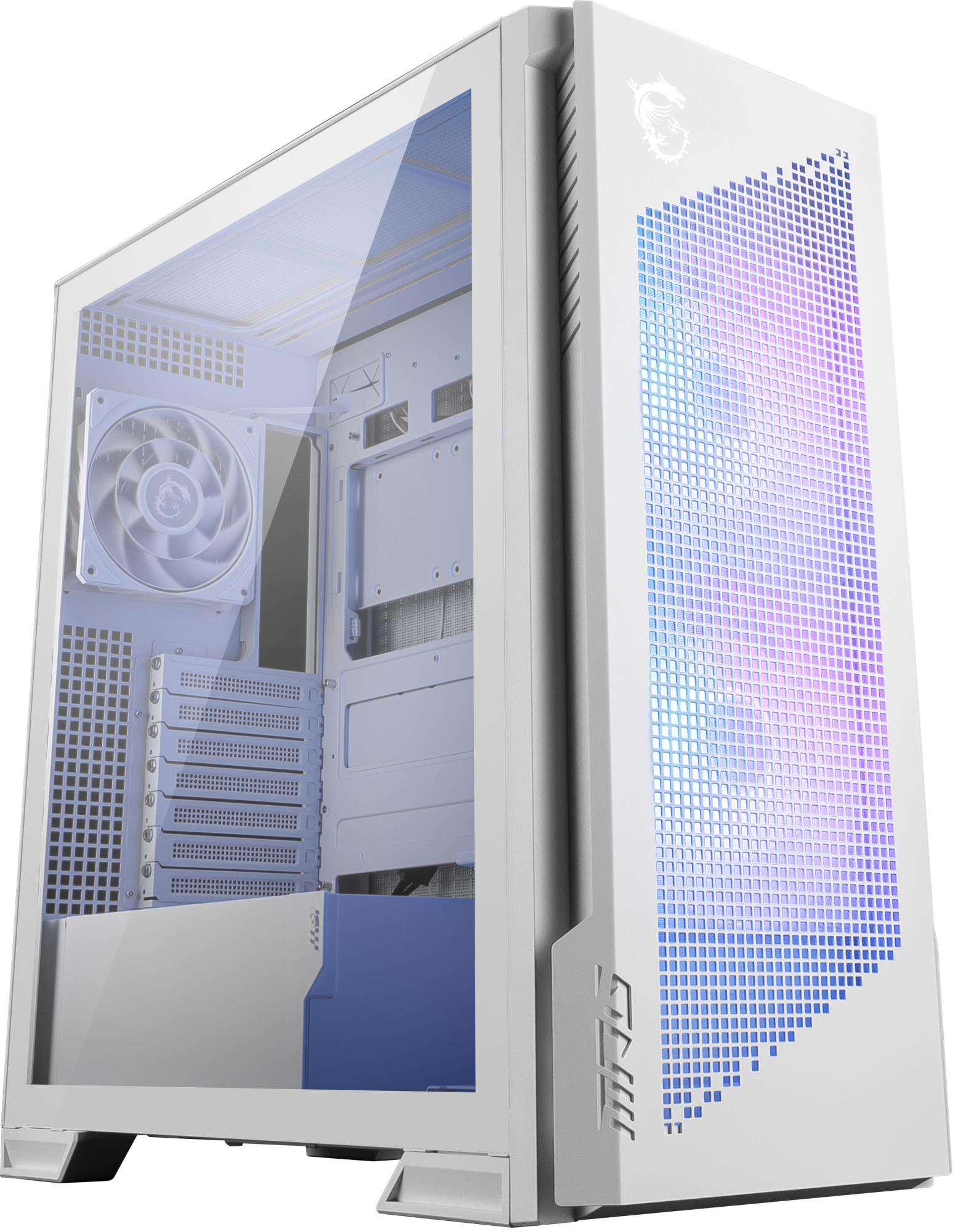 MSI ATX/micro ATX/Mini-ITX/EATX baltas Midi Tower kompiuterio korpusas VELOX300RAIRFLOWPZWH