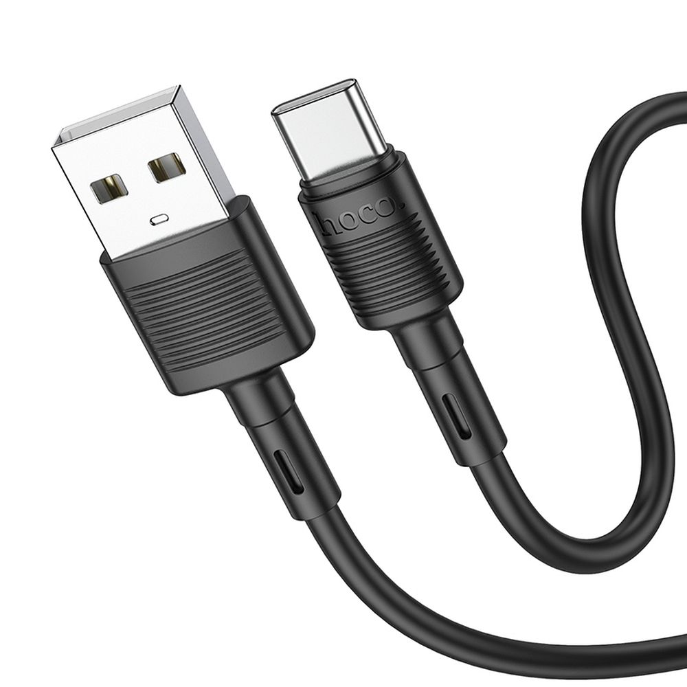 Hoco X83 USB-A – USB-C kabelis Cable USB A to USB C Hoco 3A 1 m X83, juodas, 1 m, 3A