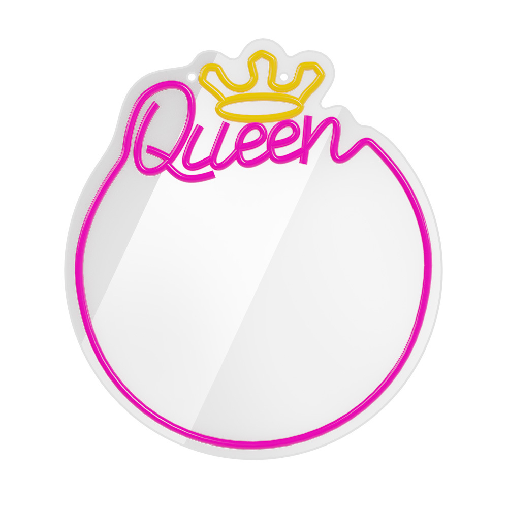 Neon MIRROR LED QUEEN warm baltas rožinis FMNE04 Forever Light