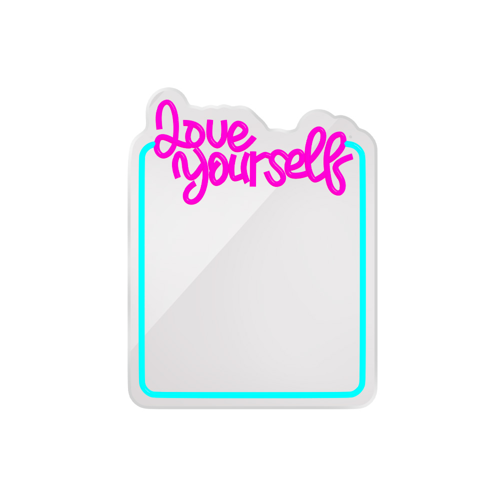 Neon MIRROR LED LOVE YOURSELF turkio rožinis FMNE01 Forever Light