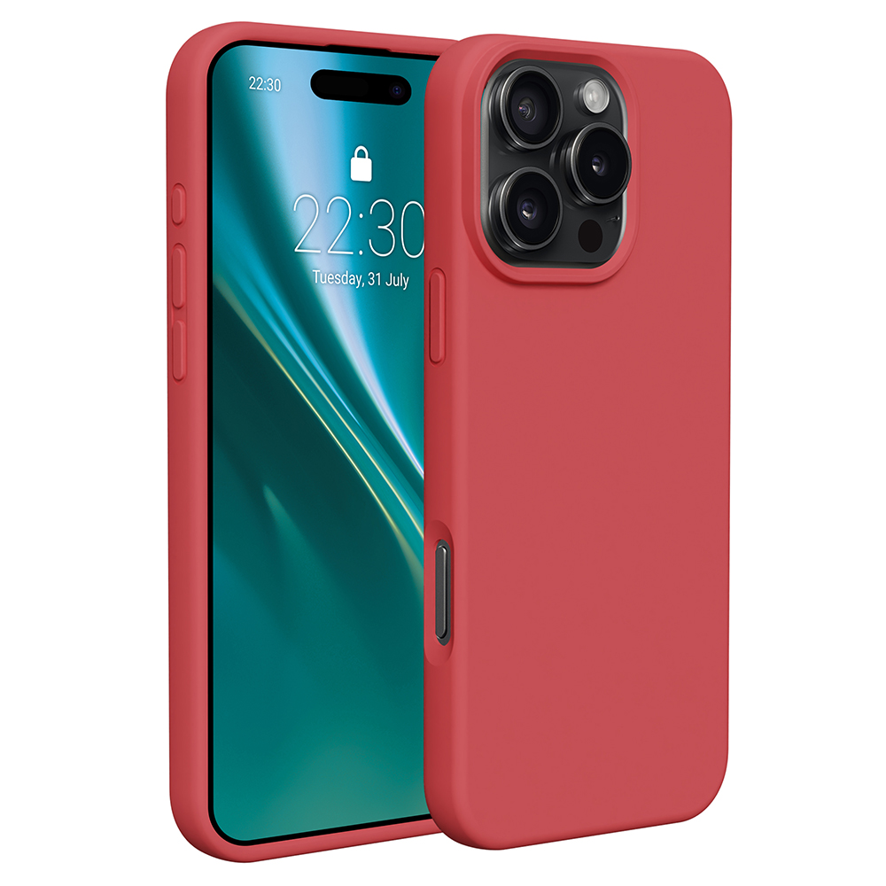 "Etteri" silikoninis dėklas "iPhone 16 Pro 6,3" avietinis