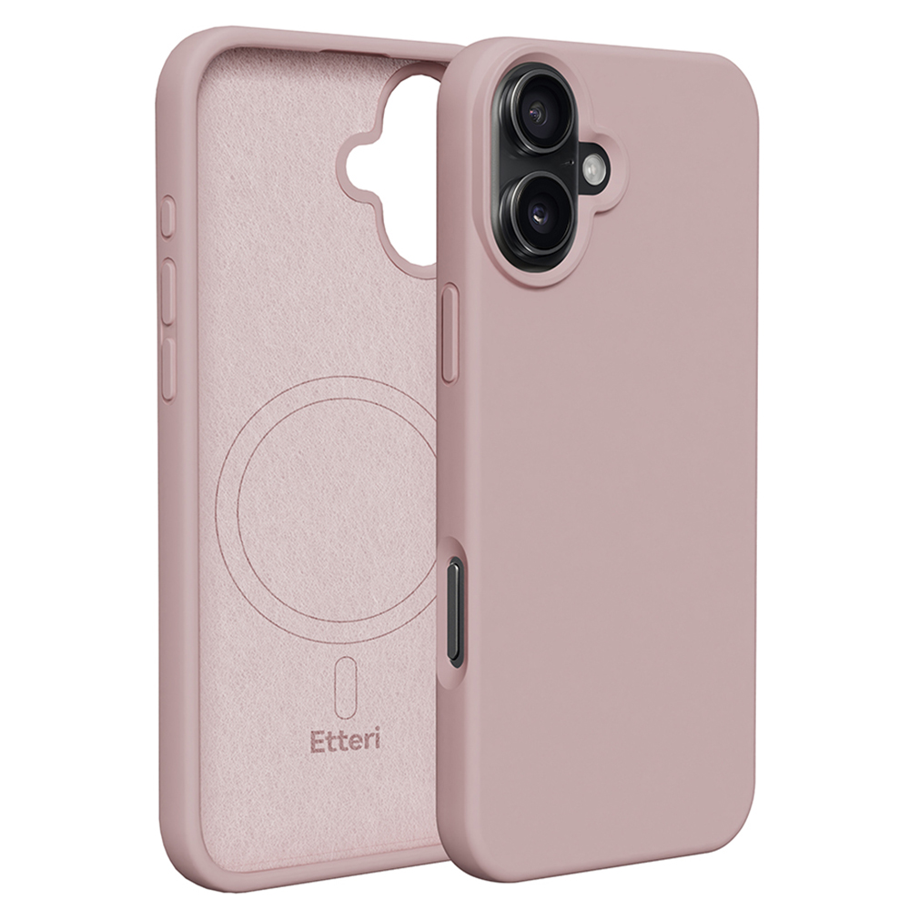 "Etteri" silikoninis magnetinis dėklas "iPhone 16 Plus" 6,7" šviesiai rožinis