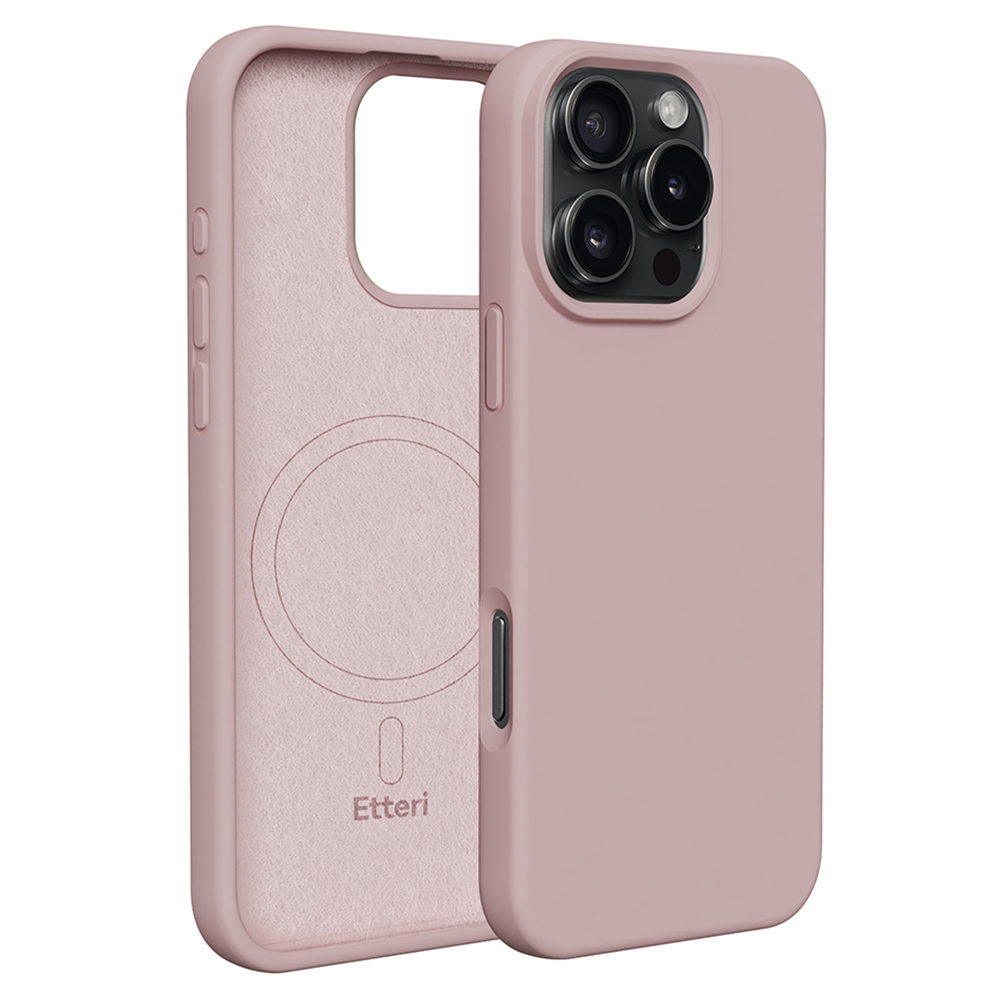 "Etteri" silikoninis dėklas "iPhone 16 Pro 6,3" šviesiai rožinės spalvos