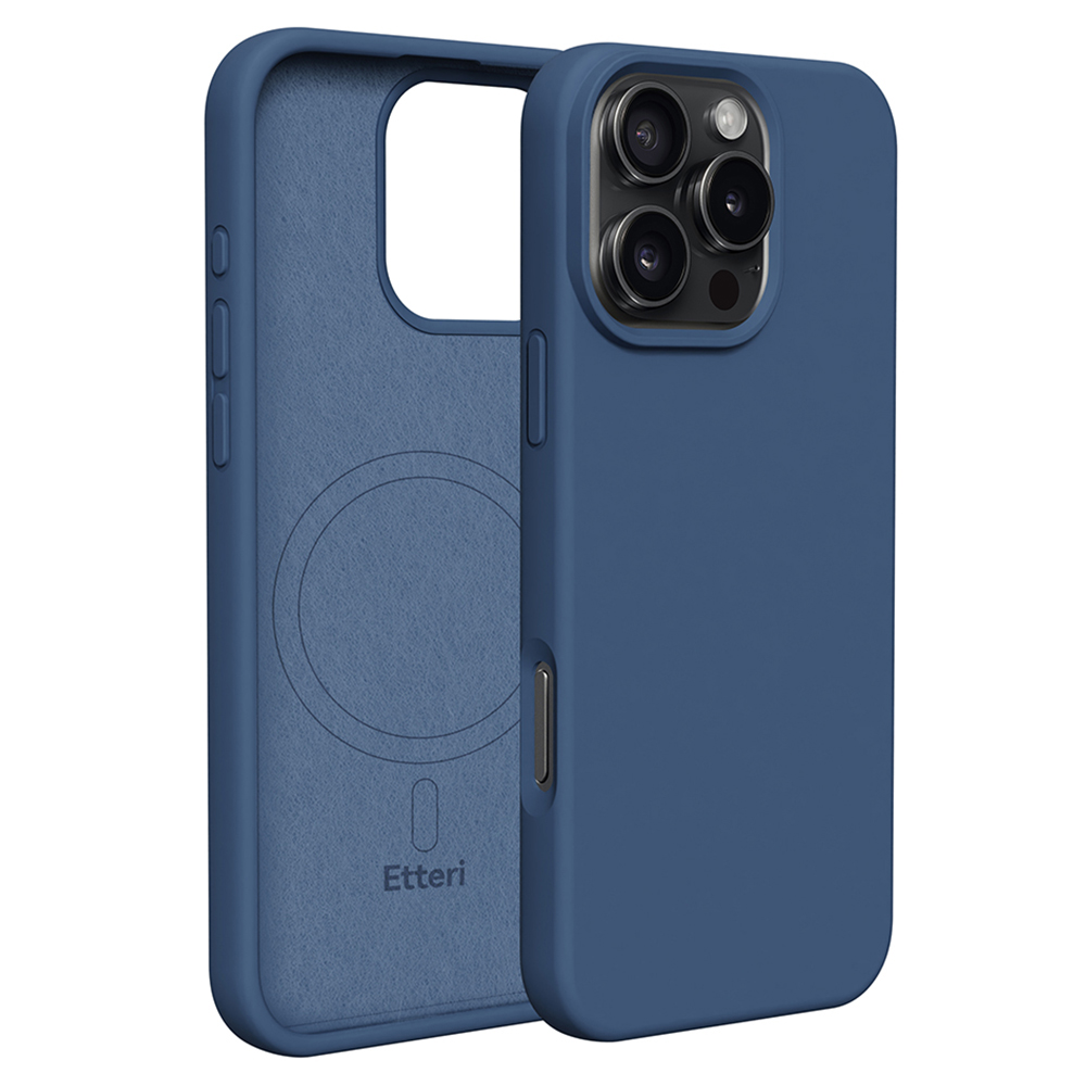 "Etteri" silikoninis dėklas "iPhone 16 Pro 6,3" tamsiai mėlynas