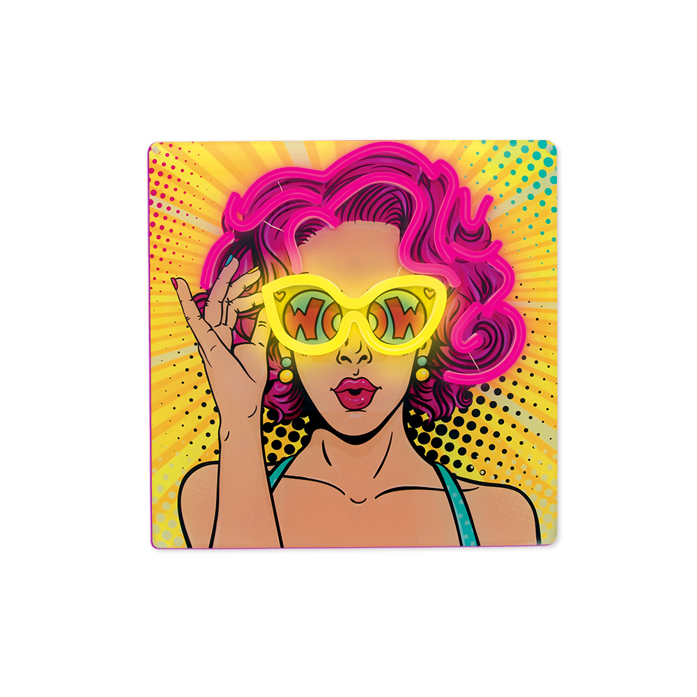 Neon ART LED POWER WOMAN geltonas-violetinis FLA02 Forever Light