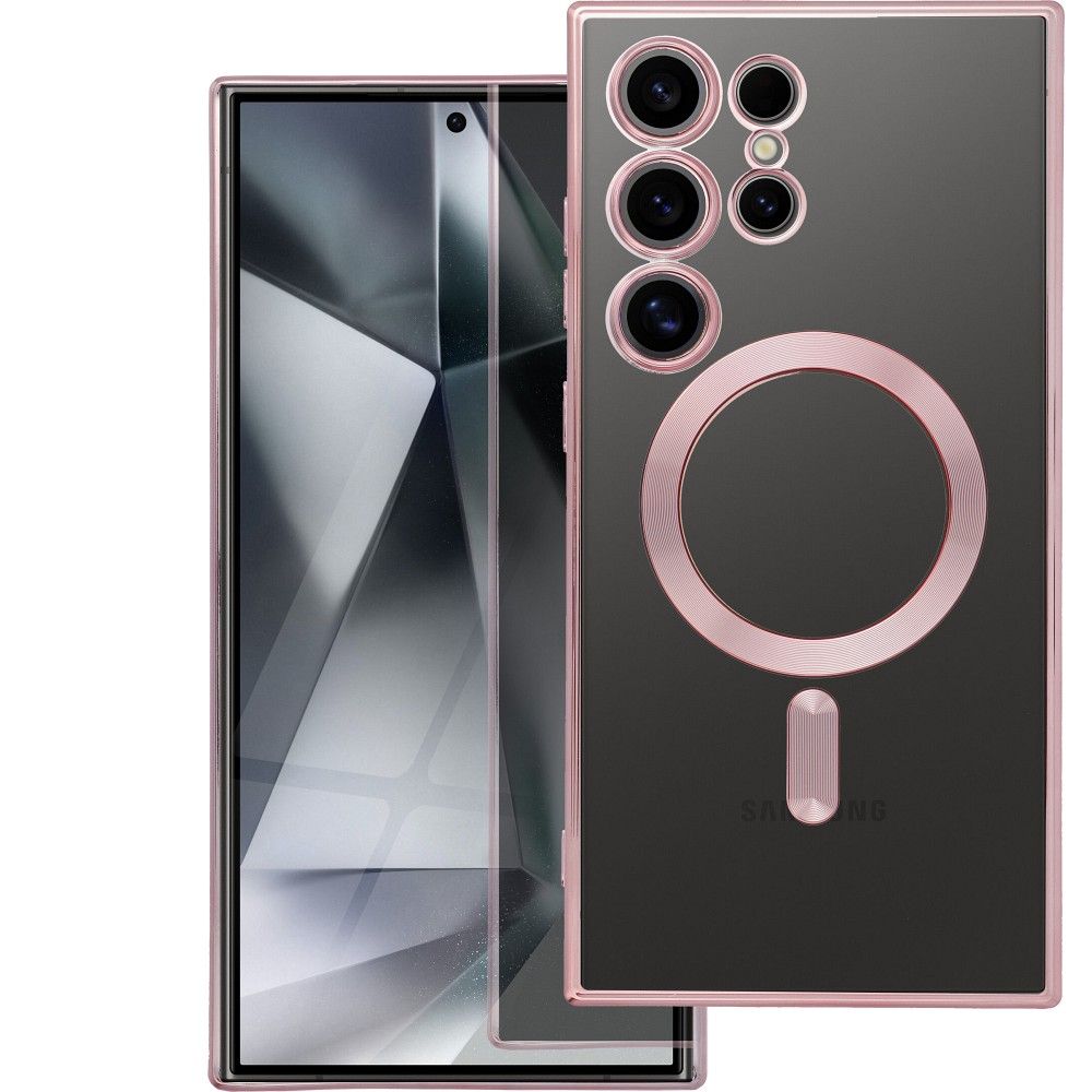 ELECTRO MAG COVER dėklas suderinamas su Magnetine SAMSUNG S25 FE rožinis auksas